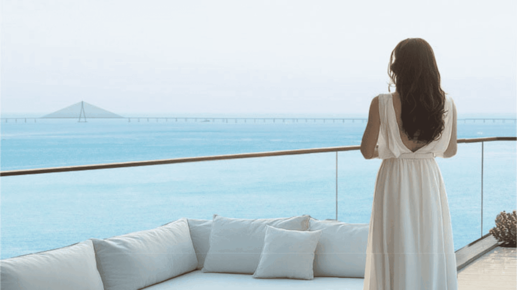 Sea-facing balcony view at Runwal Raaya Worli, Mumbai overlooking Arabian Sea