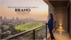 Balcony view of Mahalaxmi Racecourse at sunset from Avenue 11 luxury apartments by Chhabria and Godrej Properties, Mumbai